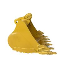 Godet de terrassement CAT336 GP de 1,8 m³ avec 6 pointes remplaçables, ailes de protection à boulons, barres anti-usure inférieures pour excavatrice robuste