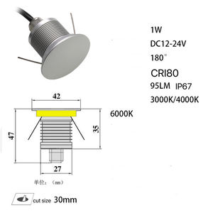 Mini spots encastrés au <span class=keywords><strong>sol</strong></span> led <span class=keywords><strong>extérieur</strong></span> 12v ip67 lumière enterrée enterrée lumières de pont d'étape basse tension - Product Image 4