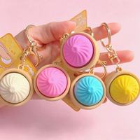 Cheap Dumpling Keychain Press Fidget Keycap Keychain Pendant with Switch Sound Relieve StressToy Pendant