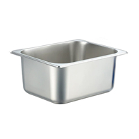 Plateau de service rectangulaire en acier inoxydable 304 de qualité alimentaire pour buffet, restauration et restaurant, idéal pour la présentation de glaces (GN Pan 1/2)