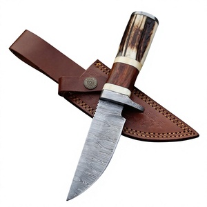 Cuchillos de Acero Inoxidable con Hoja de Punta Caída y Mango de Asta de Ciervo, Profesionales, Utilitarios, para Supervivencia, Camping y Caza, OEM - Product Image 3