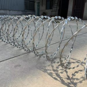 Alambre de Navaja Galvanizado de Acero Inoxidable, Costo de Fabricante, Diámetro de Bobina de <span class=keywords><strong>500</strong></span> <span class=keywords><strong>mm</strong></span>, Rollo de 10 m, Alambre de Navaja en Forma de Acordeón para Protección Perimetral - Product Image 2