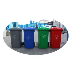 Toptan güney amerika market100L, 120L, 240L HDPE açık plastik çöp konteynırları