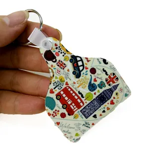 Llavero con etiqueta de vaca de 8 puntos, logotipo personalizado, sublimación, de diseño - Product Image 4