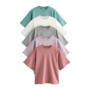 High Quality Summer Knit 100% Cotton Men Casual T Shirt Breathable Soft Heavyweight Blank Round Neck Custom <b>Logo</b> Wholesale - Product Image 1