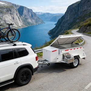Remorque de camping pliable spacieuse, remorque à vélo pop-up durable pour un camping écologique et des expériences de voyage écologiques - Product Image 1