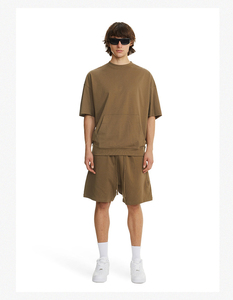 MT2622 T Shirt Manufacturer Custom 275 GSM 100% Cotton Kangaroo Pocketed T Shirts Oversized Men's T-Shirts - Product Image 5