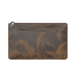 Cartera Larga <span class=keywords><strong>de</strong></span> Cuero Crazy Horse para Hombre, Monedero Retro <span class=keywords><strong>de</strong></span> Cuero Genuino Premium con Correa - Product Image 6