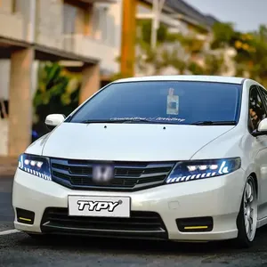 Accesorios para autos TYPY, faros delanteros para Honda City 2008-2014, actualizados y modificados con nuevas luces LED DRL de señal de giro dinámica. - Product Image 4