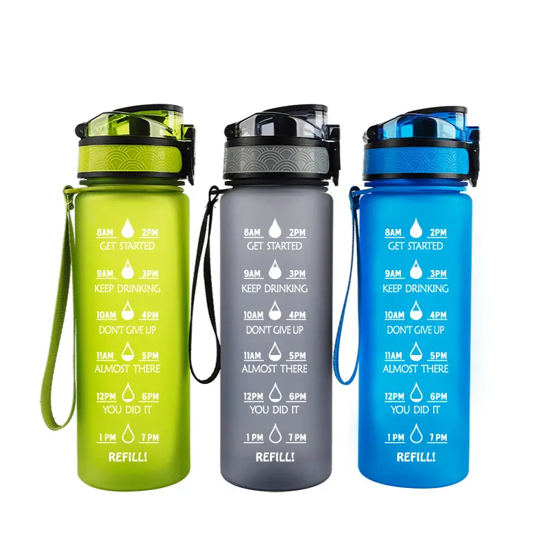 Botol Air Plastik 700Ml, Botol Air Tritan Motivasi untuk Olahraga Gym Latihan Bebas BPA