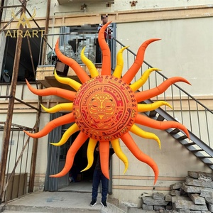Décoration de fête comprenant un soleil gonflable jaune, une boule gonflable en forme de soleil souriant avec des lunettes noires - Product Image 6