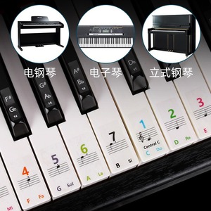 Autocollant pour clavier de piano 88/61/54 touches universel pour enfants et adultes avec notes musicales et notation musicale - Product Image 1