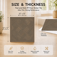 Suelo Vinílico de PVC Tipo Parqué Color Marrón Taupe, Personalizado de Fábrica, 0.76mm, Impermeable, Autoadhesivo, para Sala de Estar