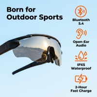 Lunettes de sport intelligentes multicolores, lunettes audio avec batterie 290 mAh pour la lecture de musique et les appels Bluetooth, cyclisme, jogging