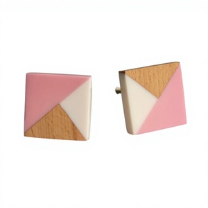 Modern Shan India Pink <b>White</b> Lucite Resin Handmade High Quality Dresser <b>Knobs</b> for Home Decor - Product Image 1