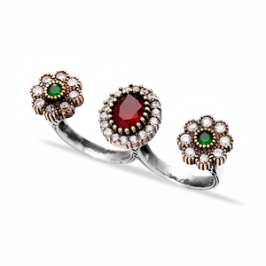 Double Finger Ottoman Design <b>Ring</b> for Women Wholesale Handcrafted Authentic 925 Sterling <b>Silver</b> Jewelry <b>Ring</b> - Product Image 2