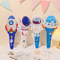 Cohete astronauta dirigible globo de mano espacio exterior globo de dibujos animados inflable planeta temático Baby Shower decoración de fiesta de cumpleaños