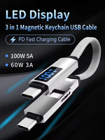 Kabel Pengisian Daya Super Cepat Nylon Braided Tipe C 240W Chip E Marker 80Gbps Layar 4K Konduktor Tembaga Murni untuk Komputer