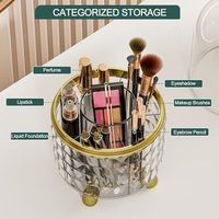 Organisateur de bureau transparent rotatif à 360 degrés en gros boîte de rangement de maquillage porte-pinceau de maquillage professionnel