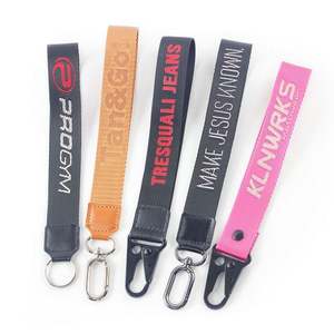 Manufacturer Custom Polyester Black ID Bag Lanyards with Logo Personalized Embroidered Woven Lanyards - Product Image 2