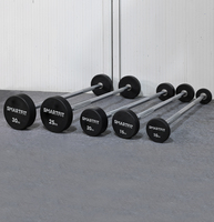 Barre d'haltères en PU SMARTFIT avec logo personnalisé de 25-115lbs avec poignée chromée