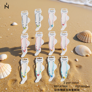 Cavigliera in Ceramica Colorata a Forma di Stella a Cinque Punte, 2 Pezzi per Colore, Gioielli alla Moda per Donne - Product Image 3