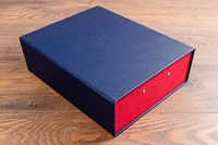 Vente en gros OEM/ODM école bureau luxe rouge porte-documents PU cuir clip boîte classeur