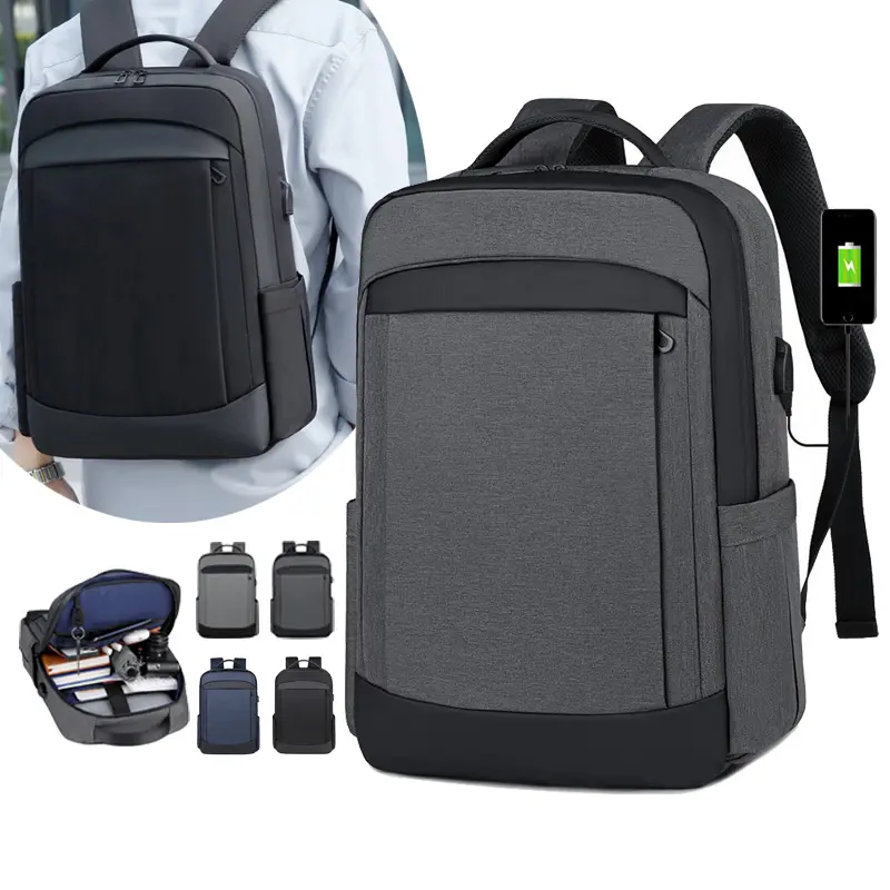 Tas punggung Laptop pria, ransel berpergian, tahan lama, untuk komputer kantor