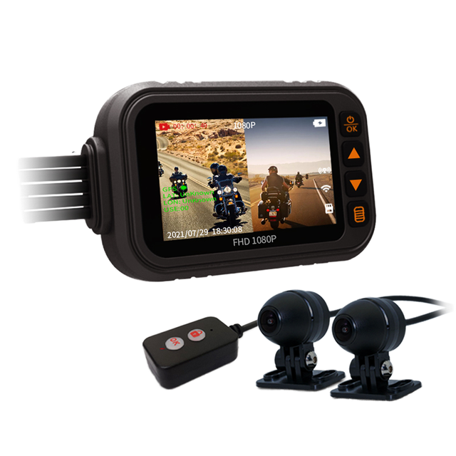 Dual Lens 1080P Gps Waterproof Ip67 Dvr Recorder Camara Moto Wifi Dash Cam for Motorcycle