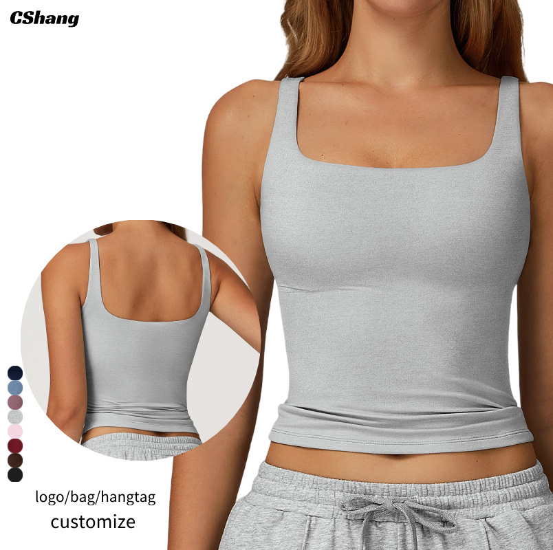 Custom Logo Quality Removable Chest Pad Yoga Tank Push-up Sports Bra Workout Activewear Pilate Vest Fitness Woman Gym Clothes