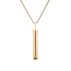 Herramienta de trabajo de respiración de acero inoxidable personalizada, alivio calmante, meditación, estrés, ansiedad, alivio, silbato de respiración consciente, collar - Product Image 4