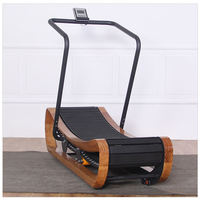 Mechanisches Laufband aus Holz mit Kurven, ohne Stromanschluss, für Heimfitness, Cardio-Training und Bodybuilding.