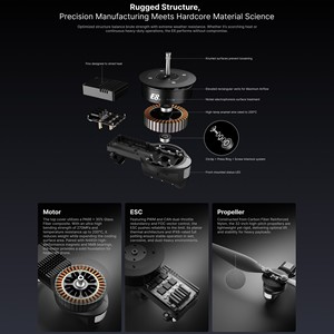 Sistema de Propulsión para Drones Industriales de 100KV, Potencia Máxima de 2800W, Batería LiPo 12S-14S, Hélice Plegable de Fibra de Carbono para UAV de Entrega de Carga - Product Image 4