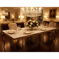Table de banquet moderne de luxe en gros pour événements de mariage, avec structure en acier inoxydable et plateau en verre, pour hôtels, salles à manger et salons, prix d'usine