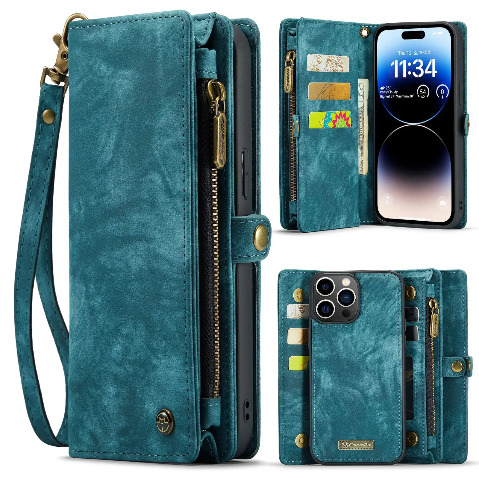 Funda de cuero con cierre para teléfono móvil Samsung Galaxy S23, funda protectora con hebilla para teléfono móvil Samsung Galaxy S23 Ultra TPU con cordones y ranuras para tarjetas