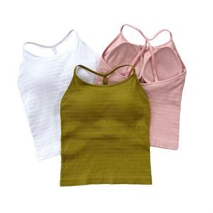 Nuevo Top Deportivo Halter con Tirantes Finos y Espalda Cruzada <span class=keywords><strong>para</strong></span> Mujer - Ropa Exterior Fija <span class=keywords><strong>para</strong></span> Yoga y Fitness Asana - Product Image 1
