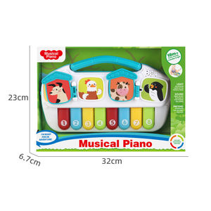 Jouet musical pour bébé, clavier piano à 8 touches en plastique avec sons d'animaux, lumières et modes musicaux pour les tout-petits - Product Image 3