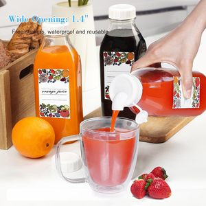Botella de Vidrio Cuadrada de 16oz/32oz con Escala y Boquilla para Servir Leche, Jugo - Product Image 5