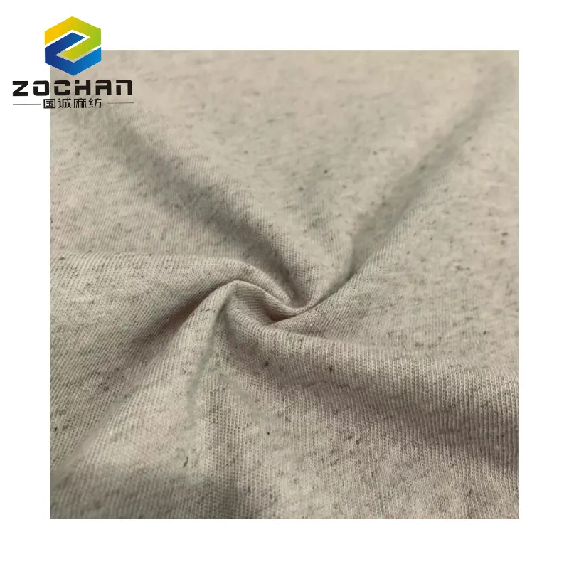 Cotton Linen Fabric Good Quality 70% Cotton 30% Linen Single Jersey Fabric Knitted Fabric For Clothes