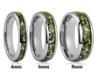 Bague personnalisable en carbure de tungstène avec agate mousse naturelle classique