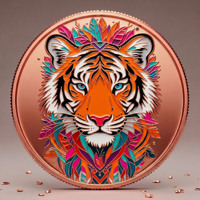 Pièce de monnaie en cuivre pur 999 de 5 oz, style artistique décoratif peint, motif animal, en relief, UV 3D, édition de collection
