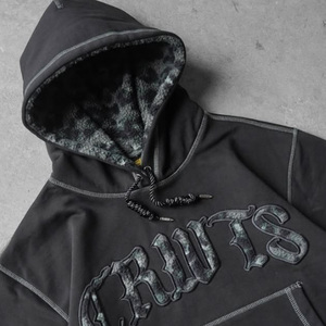 Sudadera con capucha de <span class=keywords><strong>doble</strong></span> capa, gruesa, con cremallera completa, extragrande, cálida para invierno, con cremallera oculta, logotipo personalizado con serigrafía, máscara de esquí - Product Image 5