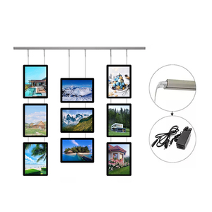 LED Light Box Windows hiển thị bất động sản treo lightbox Kit với 3x3 A3 dual-hai mặt áp phích khung LED hộp đèn - Product Image 2