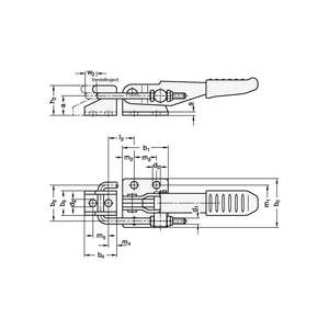 GANTER GRIFF Abrazadera de palanca tipo gancho GN 851 fuerza de sujeción de acero FH 1600 N - Product Image 2