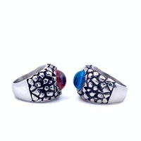 Bague vintage œil porte-bonheur pour homme, pierre œil de tigre craquelée, acier inoxydable 316L, accessoire gothique