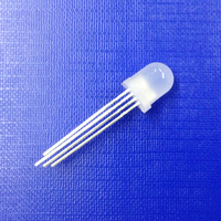 LED RVB adressable pleine couleur 5V F8 R-G-B, lentille ronde diffuse, WS1216 / WS2812 / SK6812, Dip 0,2W, 8mm