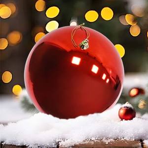 Nuevo árbol de Navidad de 30cm, rojo brillante y dorado, plata, brillo nacarado, plástico, Bolas brillantes galvanizadas, decoración colgante de vacaciones - Product Image 2