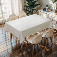 Nappe carrée en PVC beige de qualité supérieure RNPT avec motif floral, protection pour table à manger et table basse 2