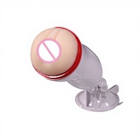 Hohe Kaufrate: Vibrations-Masturbationsbecher für Männer mit zwei Öffnungen – Körpersicherer, freihändiger Saugnapf-Sextoy für Männer mit Flick- und Stoßfunktion