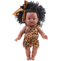 Nouveau à venir 35cm vinyle réaliste vitiligo habiller poupée de mode à la main chasse vêtements Afro poupée africaine pour enfants fille garçons